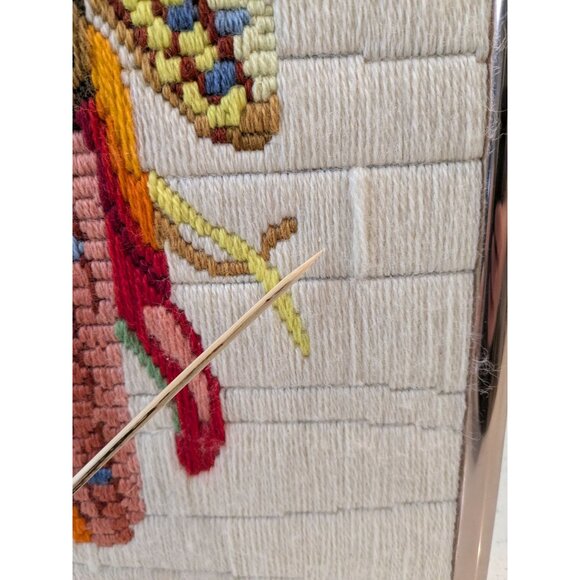 Cross-Stitch Needlepoint Crewel Art Pepper Corn Vibrant Colors Wall Decor - Picture 7 of 12